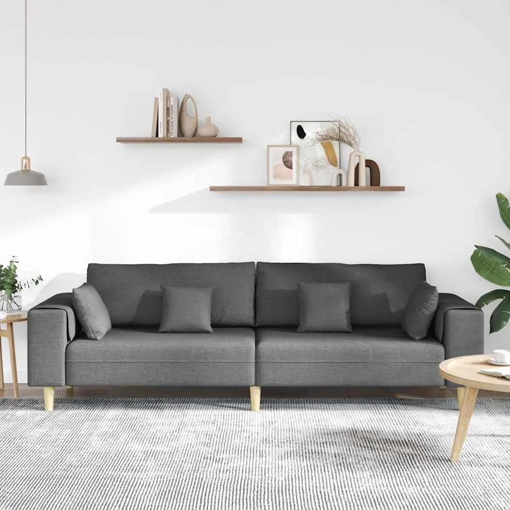 Fabric Sofa Modern Grey 250cm Plywood Spring Support