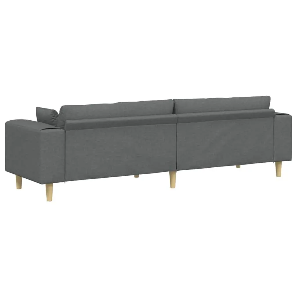 Fabric Sofa Modern Grey 250cm Plywood Spring Support