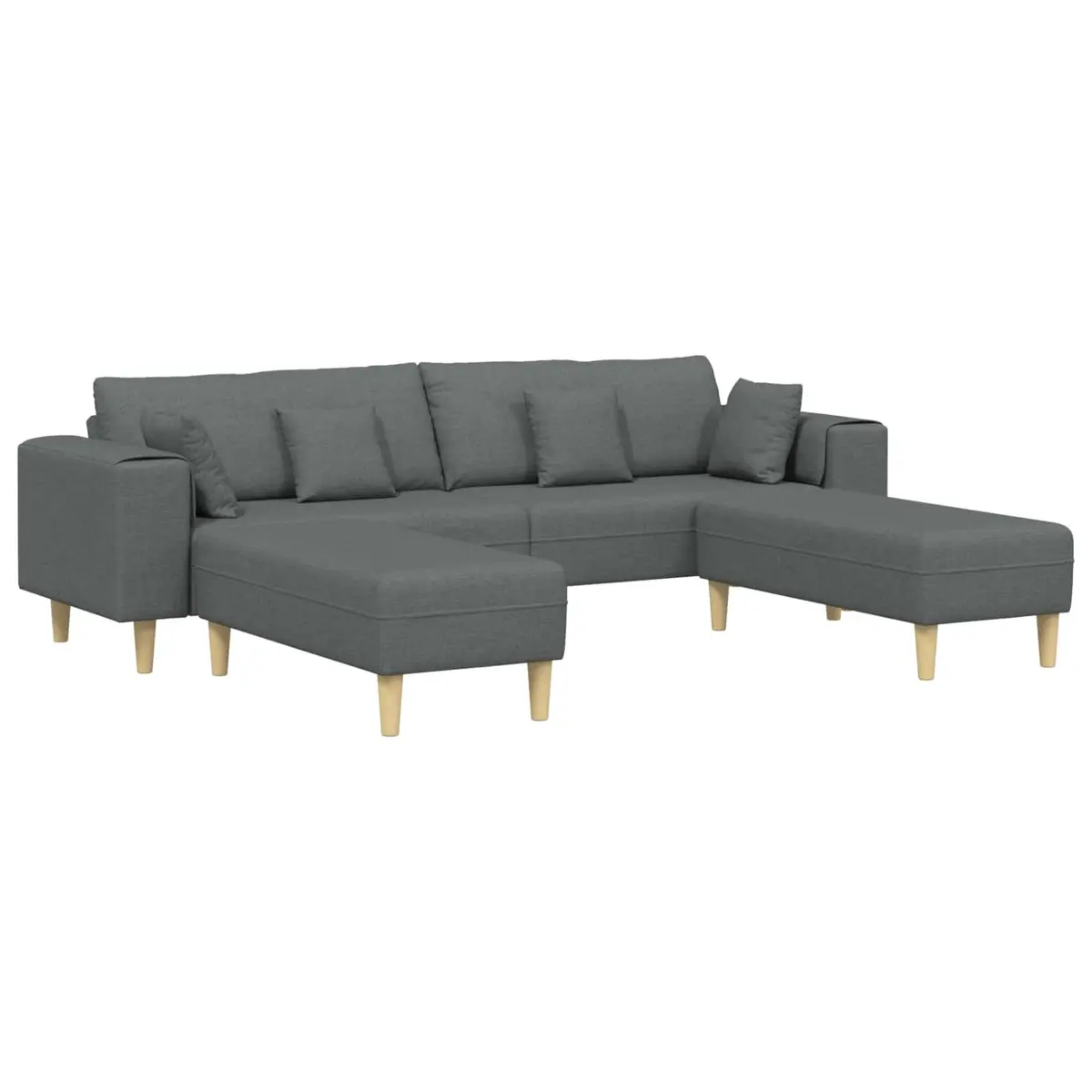 Sofa Modern Grey Fabric 3-Piece Set Living Room Furniture