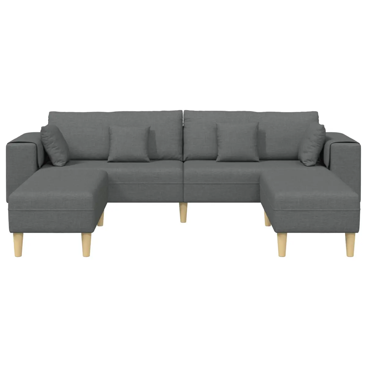 Sofa Modern Grey Fabric 3-Piece Set Living Room Furniture