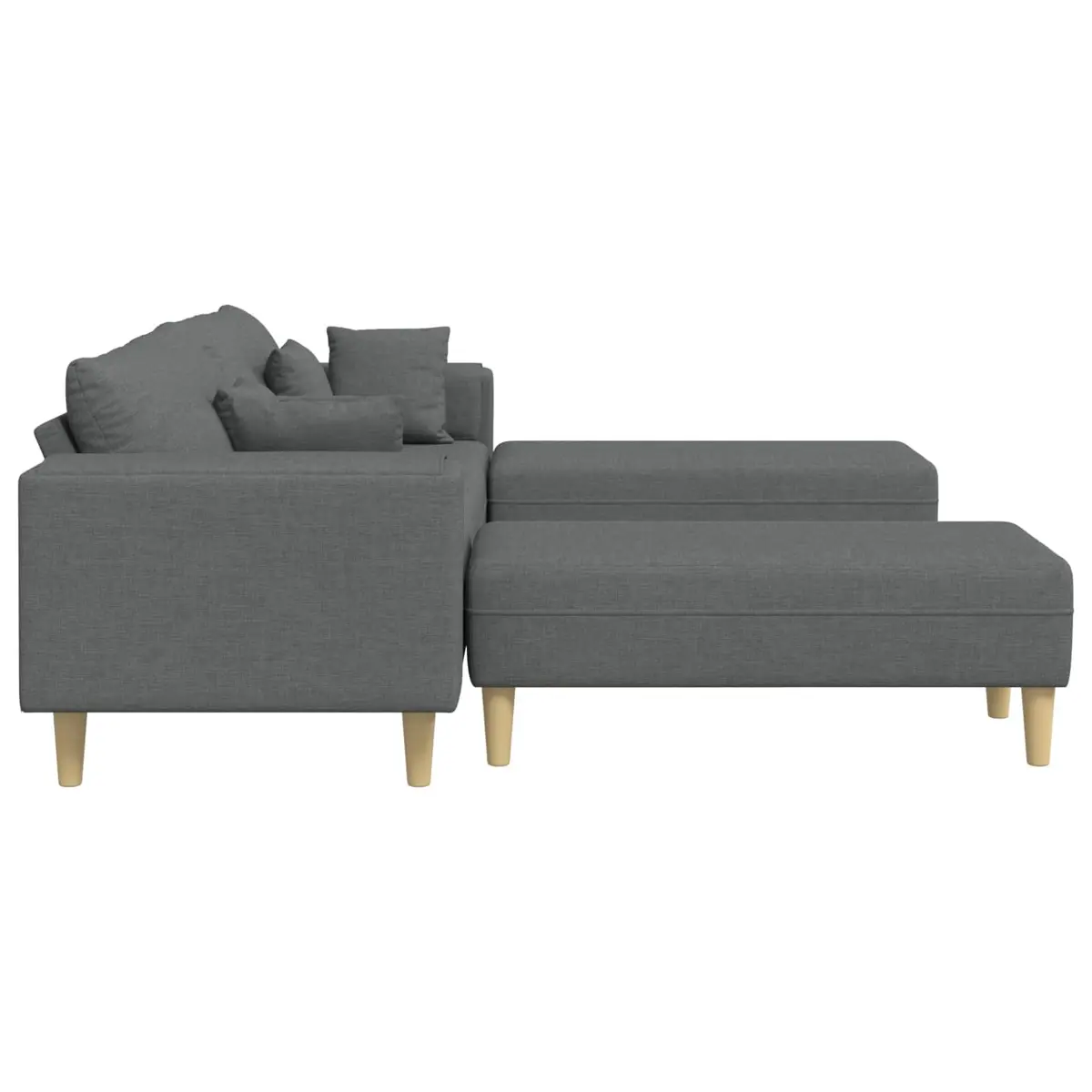Sofa Modern Grey Fabric 3-Piece Set Living Room Furniture