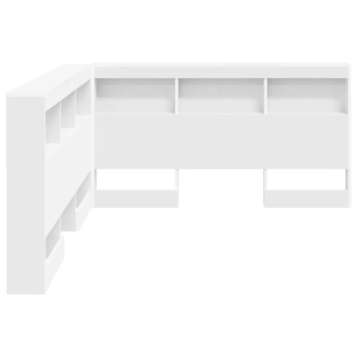 Storage Headboard with Shelves White 140 cm Modern Bedroom Engineered Wood