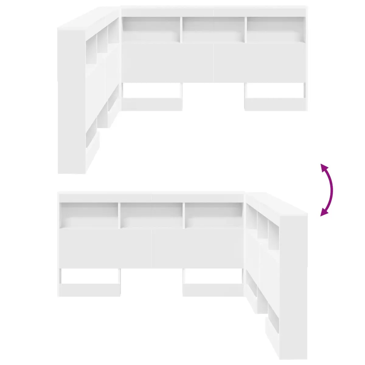 Storage Headboard with Shelves White 140 cm Modern Bedroom Engineered Wood