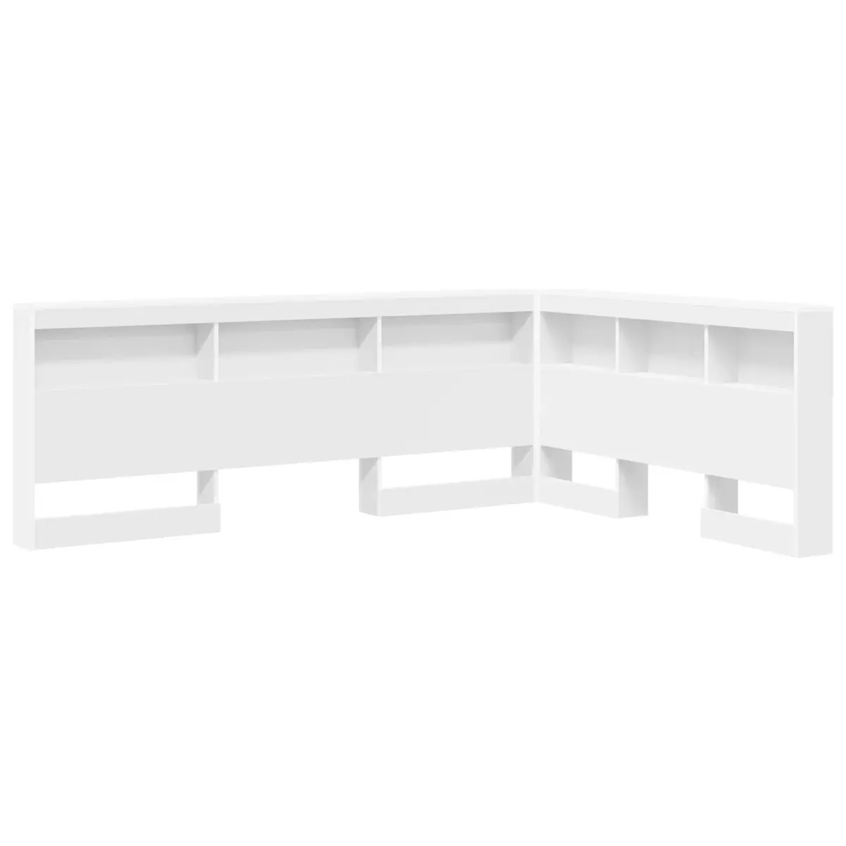 Storage Headboard with Shelves White 160cm Modern Bedroom Furniture Engineered