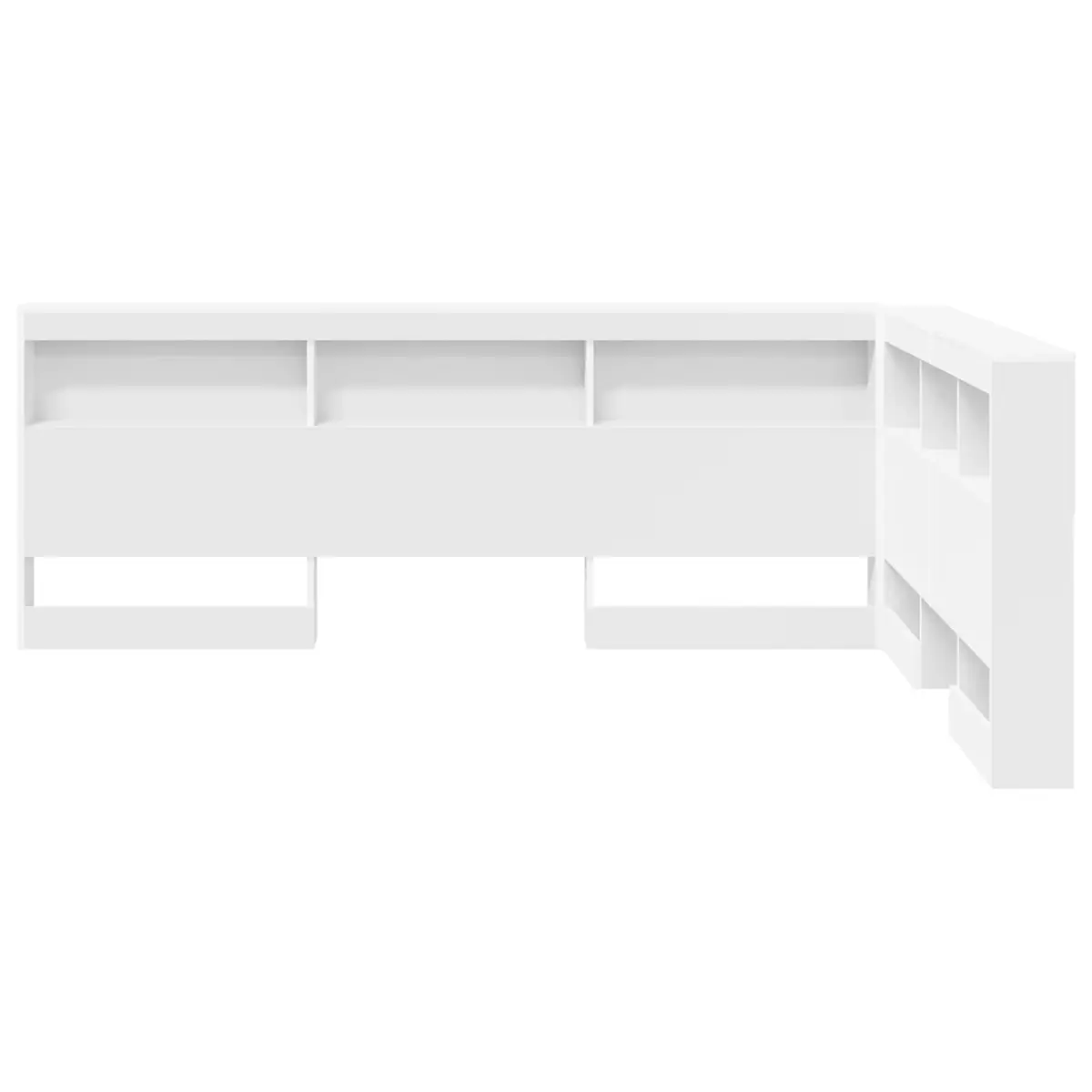 Storage Headboard with Shelves White 160cm Modern Bedroom Furniture Engineered