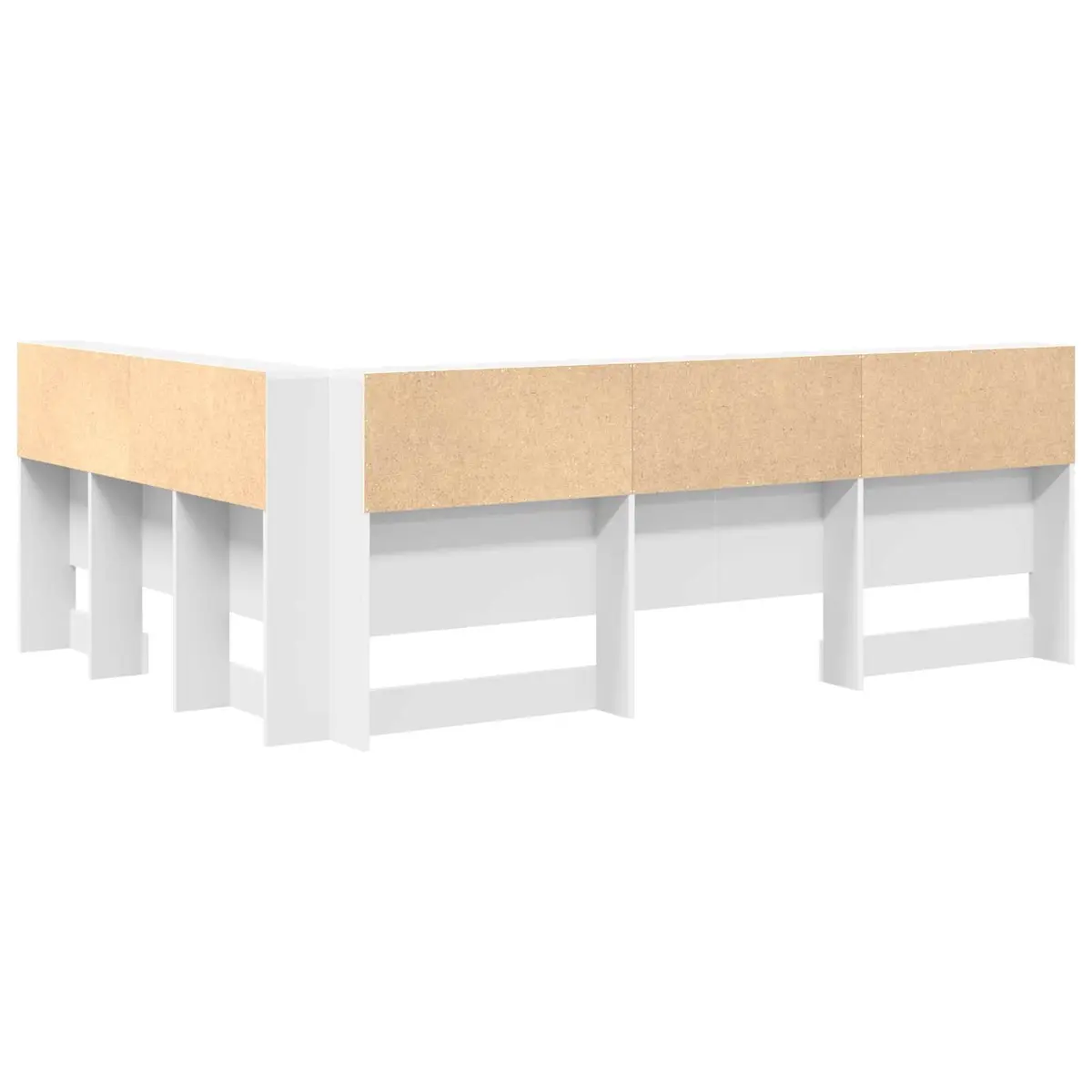 Storage Headboard with Shelves White 160cm Modern Bedroom Furniture Engineered