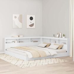 Storage Headboard with Shelves 180cm White Engineered Wood Bedroom Furniture