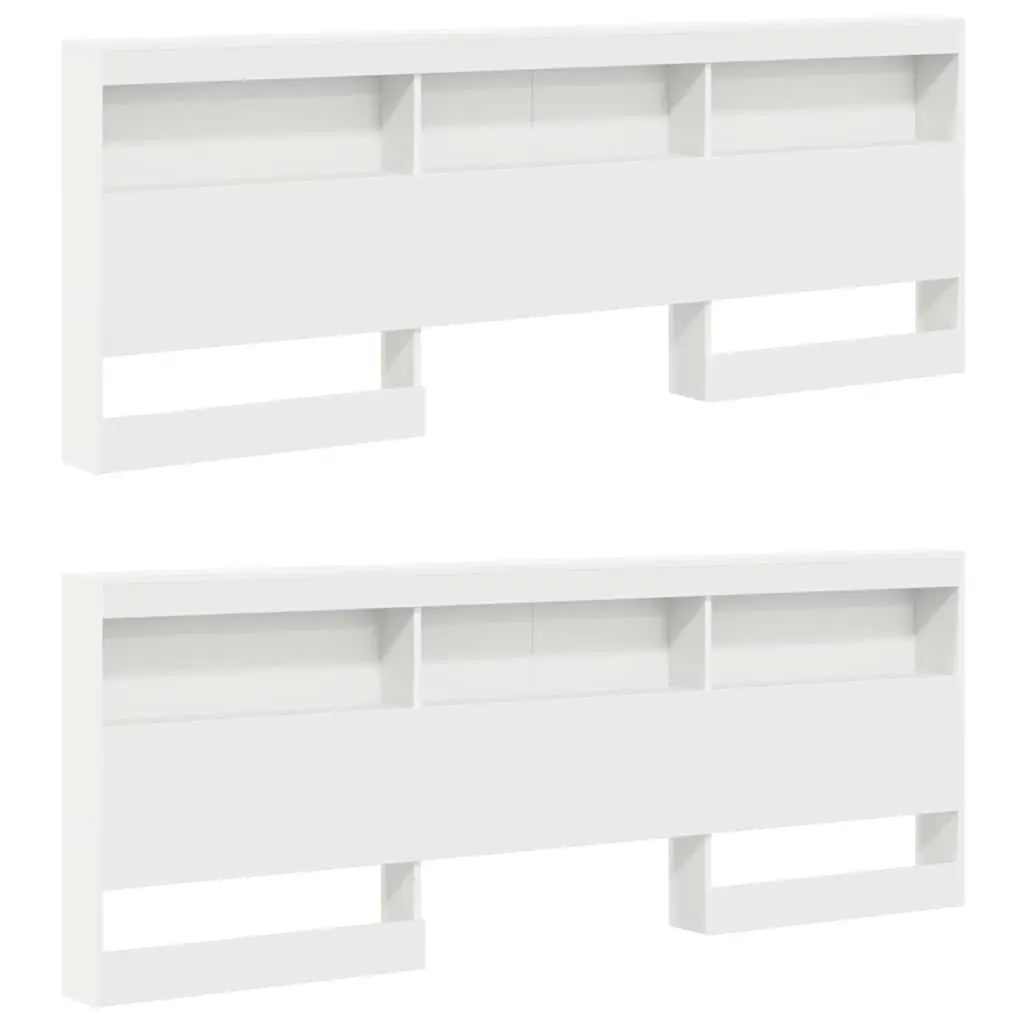 Bookcase Bed with Integrated Headboard L-shaped 180 x 200 cm Engineered Wood Frame White