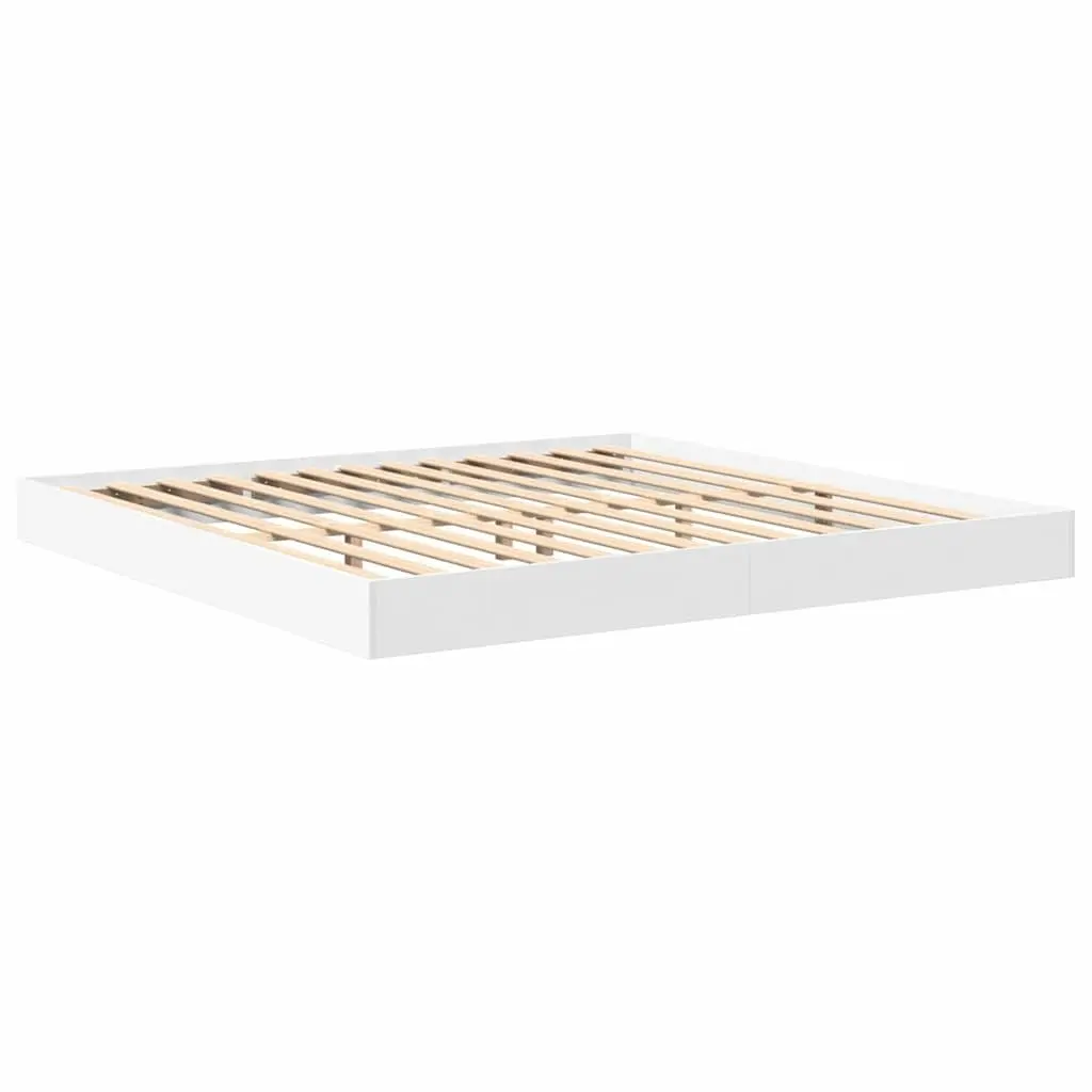 Bookcase Bed with Integrated Headboard L-shaped 180 x 200 cm Engineered Wood Frame White