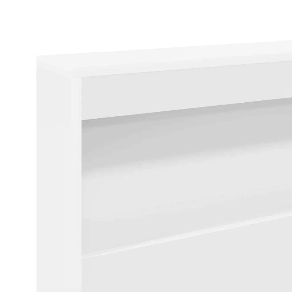Bookcase Bed with Integrated Headboard L-shaped 180 x 200 cm Engineered Wood Frame White