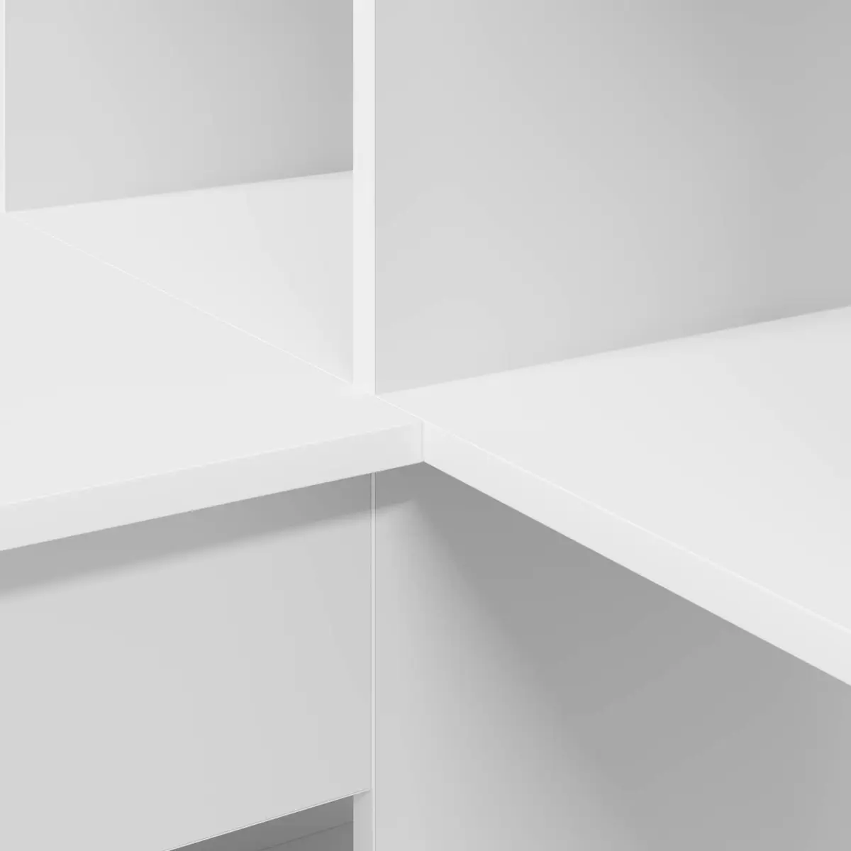 Corner Desk White 101.5 x 149.5 x 149.5 cm Engineered Wood Storage Shelves