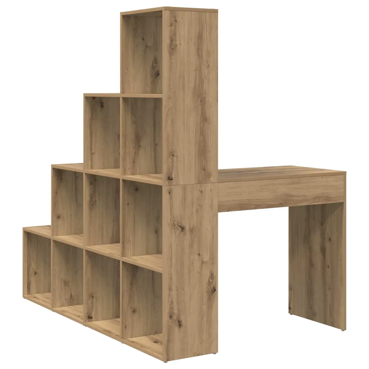 Corner Desk with Storage Shelves Brown Engineered Wood Home Office Workspace