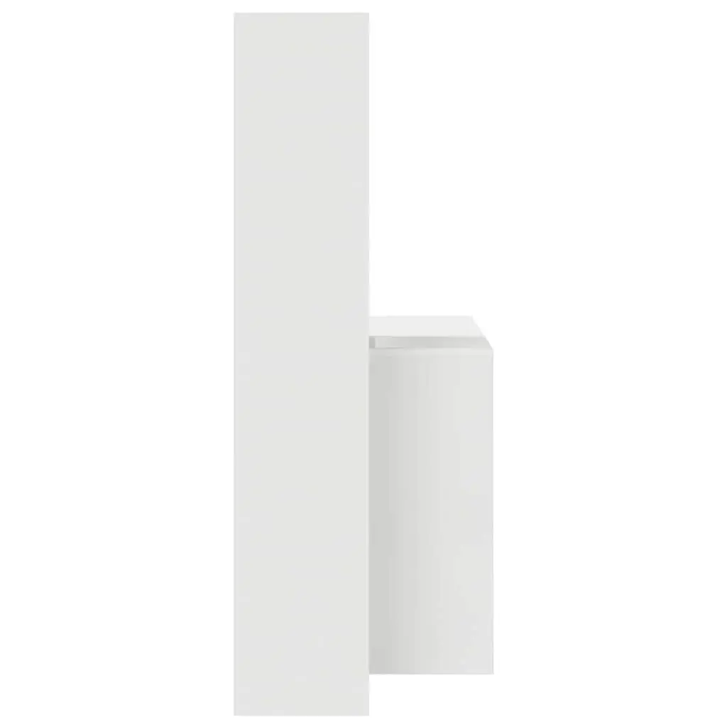 White Desk with Shelves Modern Office Furniture Workspace Storage Solution
