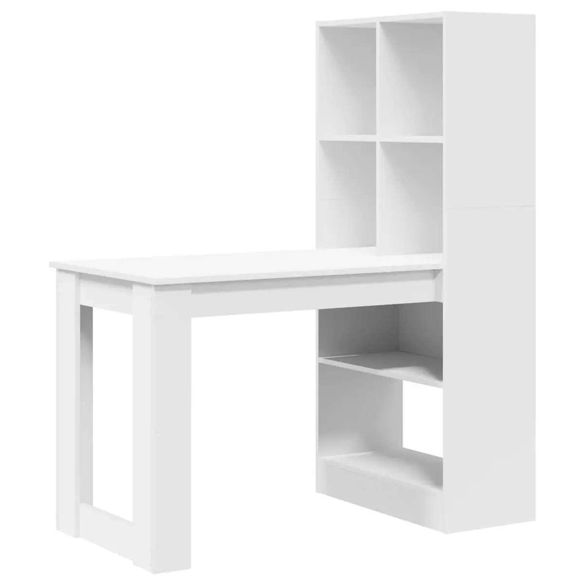 White Writing Desk with Shelf Storage 122cm