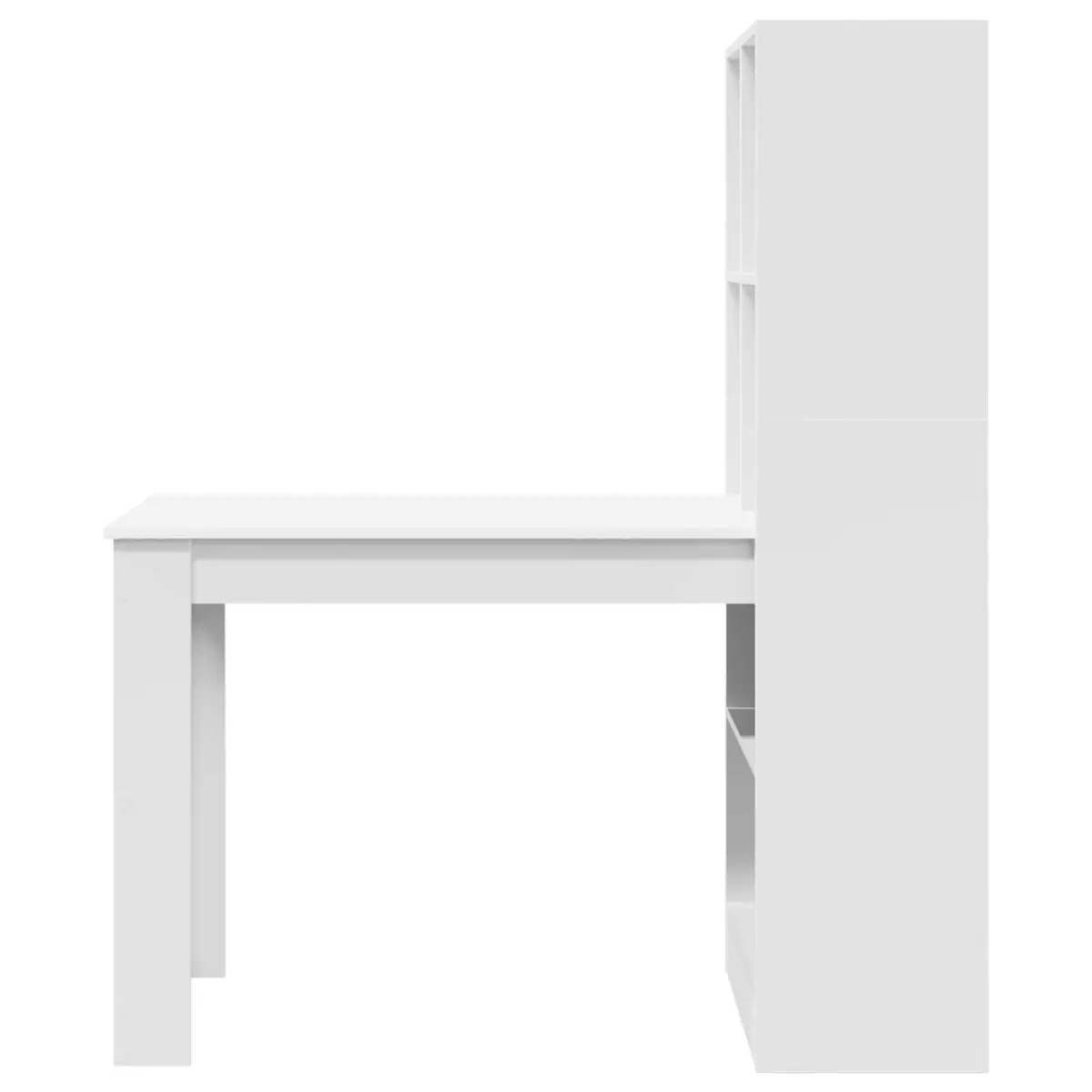White Writing Desk with Shelf Storage 122cm