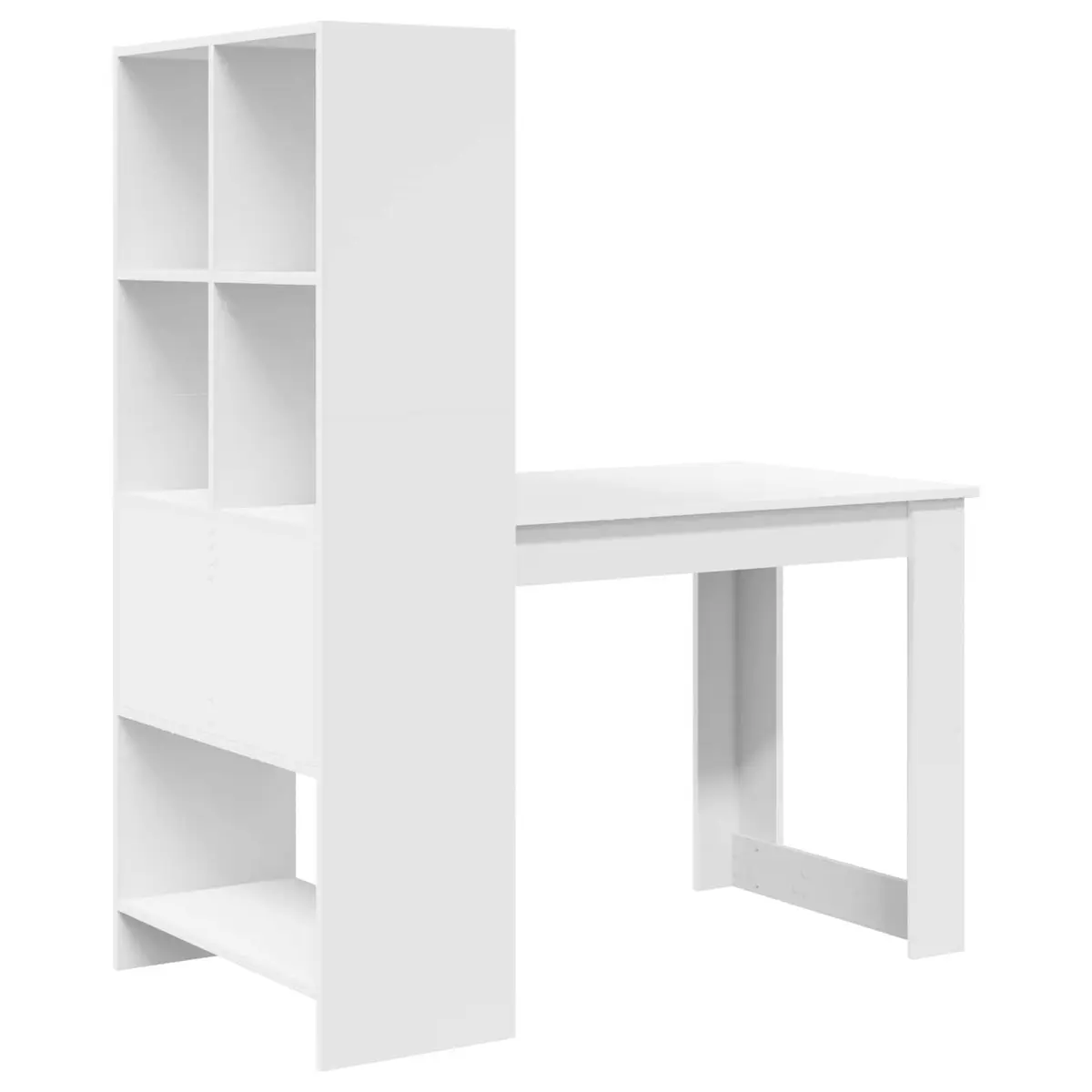White Writing Desk with Shelf Storage 122cm