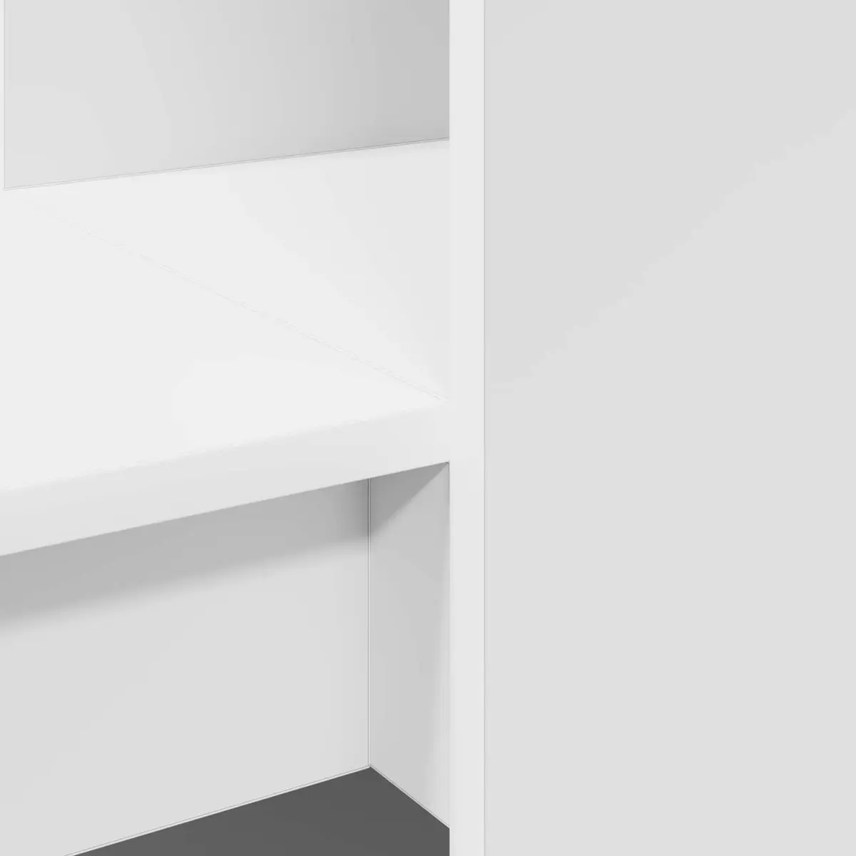 White Writing Desk with Shelf Storage 122cm