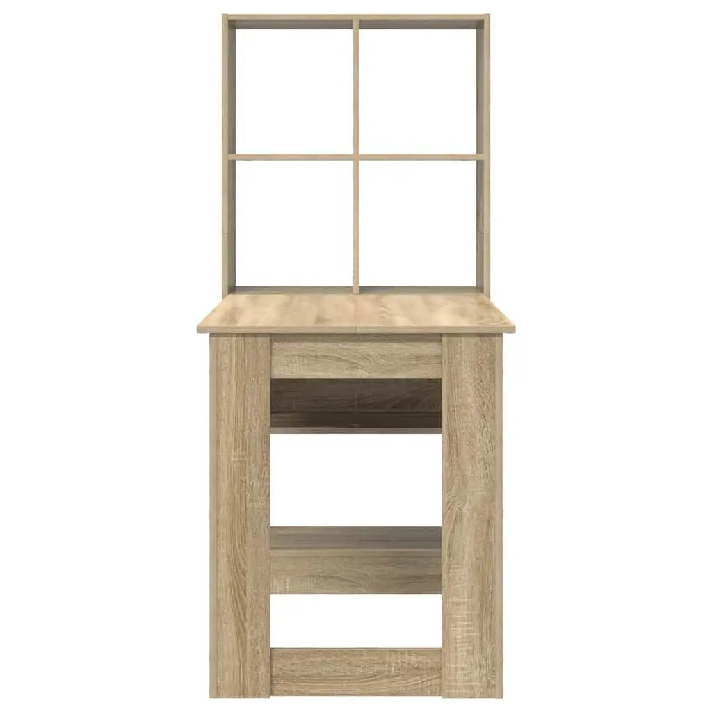 Writing Desk with Shelves Brown 122x67x145cm Engineered Wood