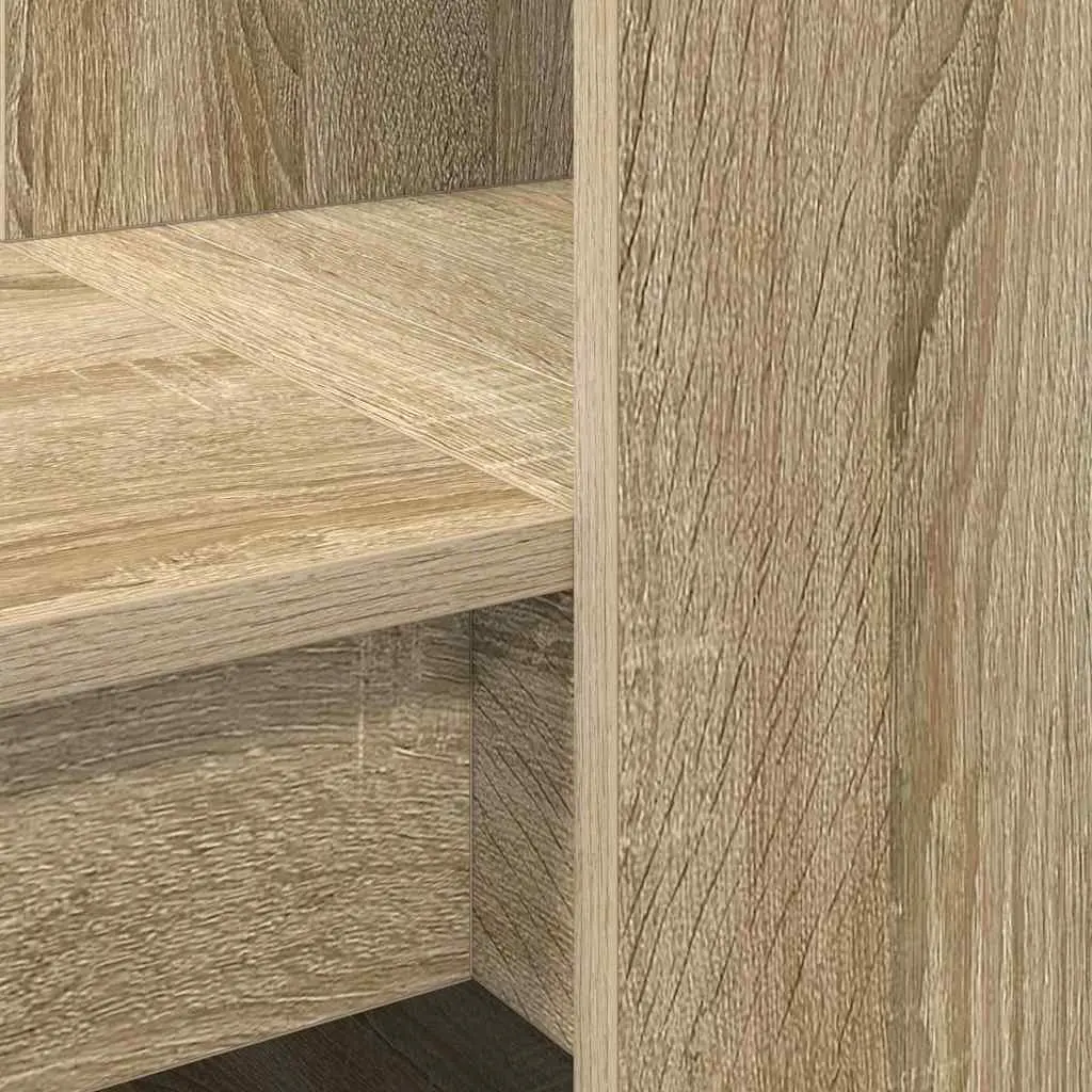 Writing Desk with Shelves Brown 122x67x145cm Engineered Wood