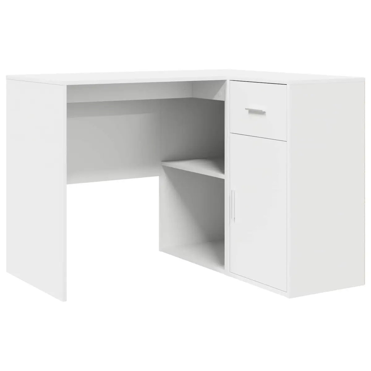 Corner Desk with Drawer in White