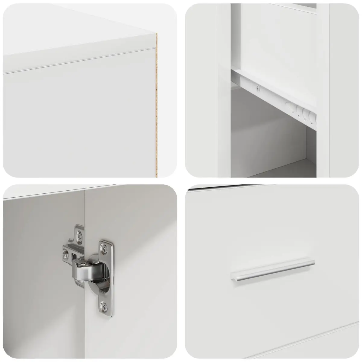 Corner Desk with Drawer in White