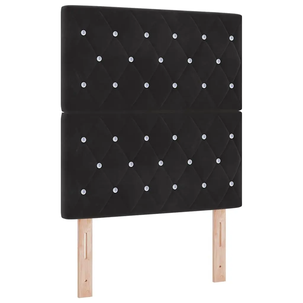 Black Velvet Upholstered Headboard 80cm for Modern Bedrooms