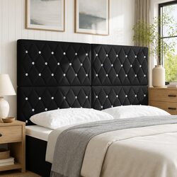 Stylish Black Velvet Headboard for Modern Bedrooms