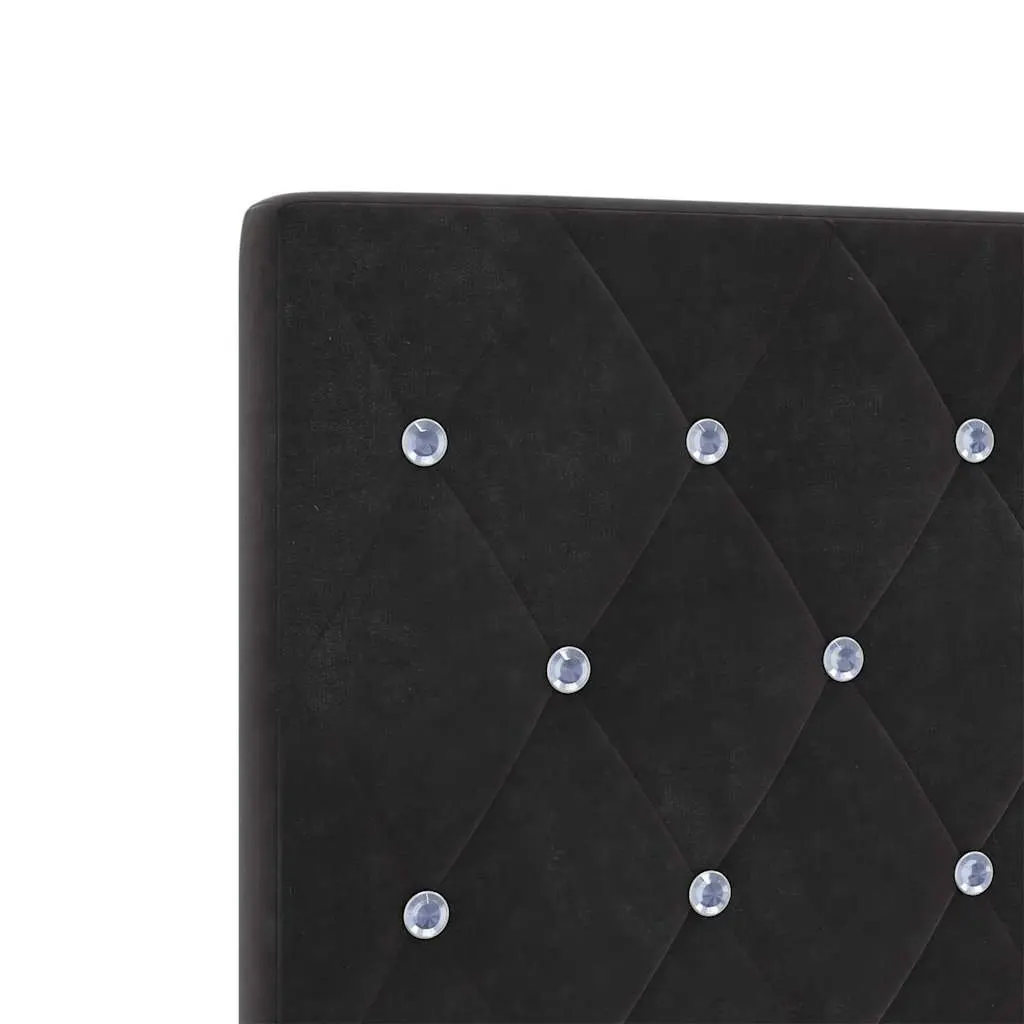Headboard Black Velvet 160cm Modern Upholstered Engineered Wood