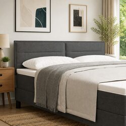 Grey Fabric LED Headboard 160cm with RGB Strip Lights