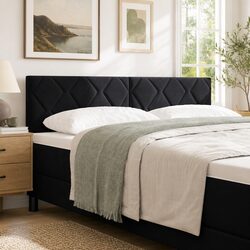 Black Velvet LED Headboard 144cm with RGB Lights