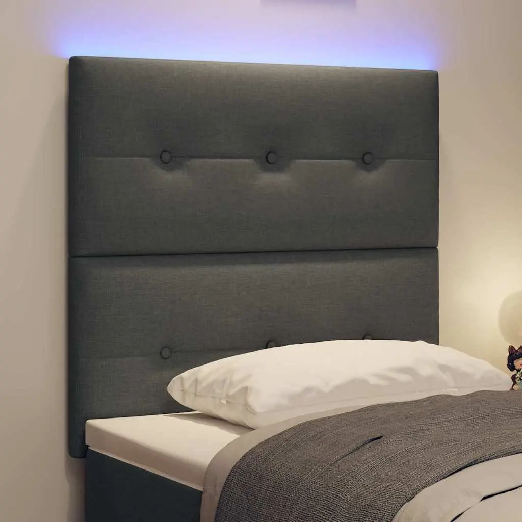 Grey Fabric LED Headboard 80cm with USB Strip Lights