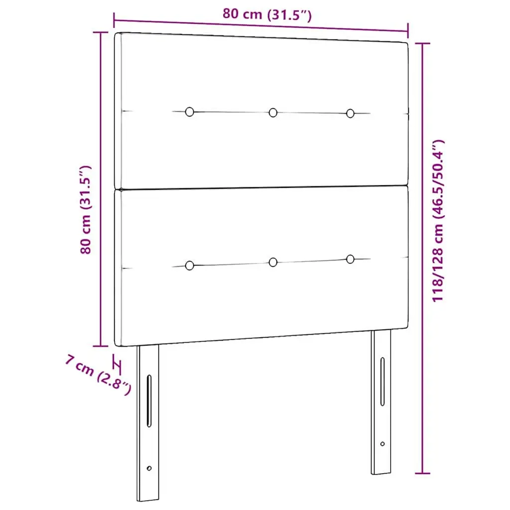 Grey Fabric LED Headboard 80cm with USB Strip Lights