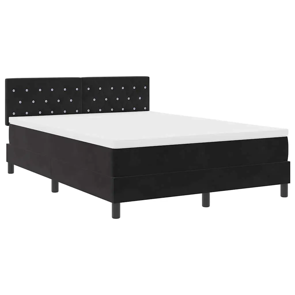 Box Spring Bed Black and White 152 x 203 cm Modern Bedroom Furniture Frame