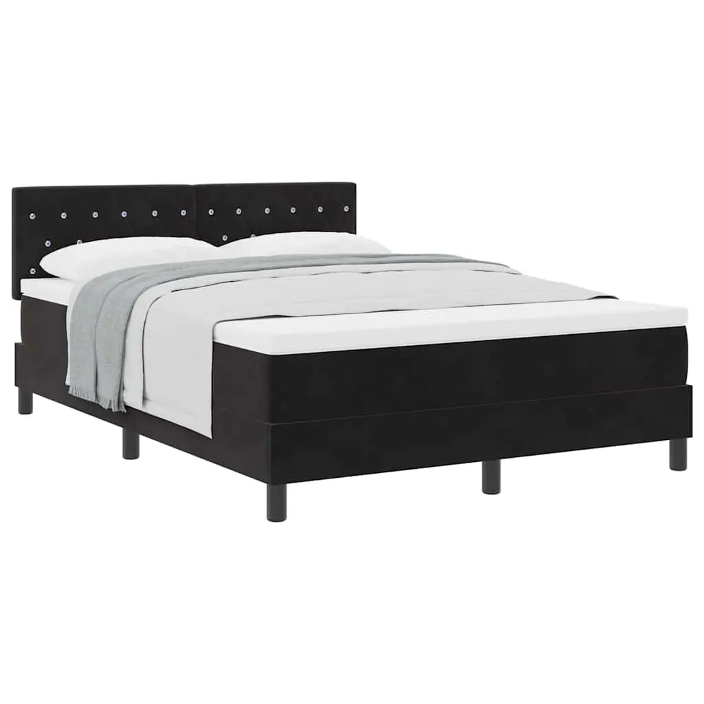Box Spring Bed Black and White 152 x 203 cm Modern Bedroom Furniture Frame