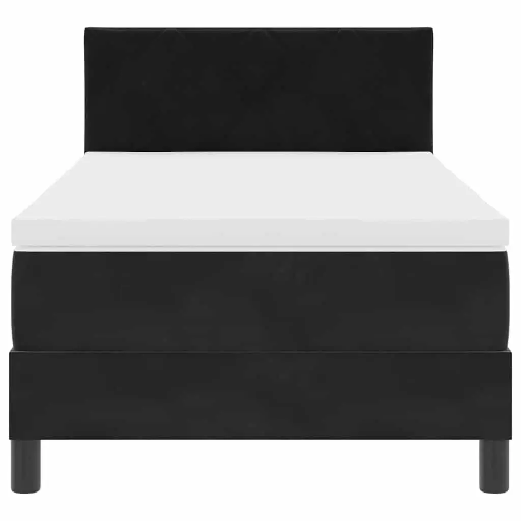 Box Spring Bed Black and White 107 x 203 cm Modern Furniture Frame
