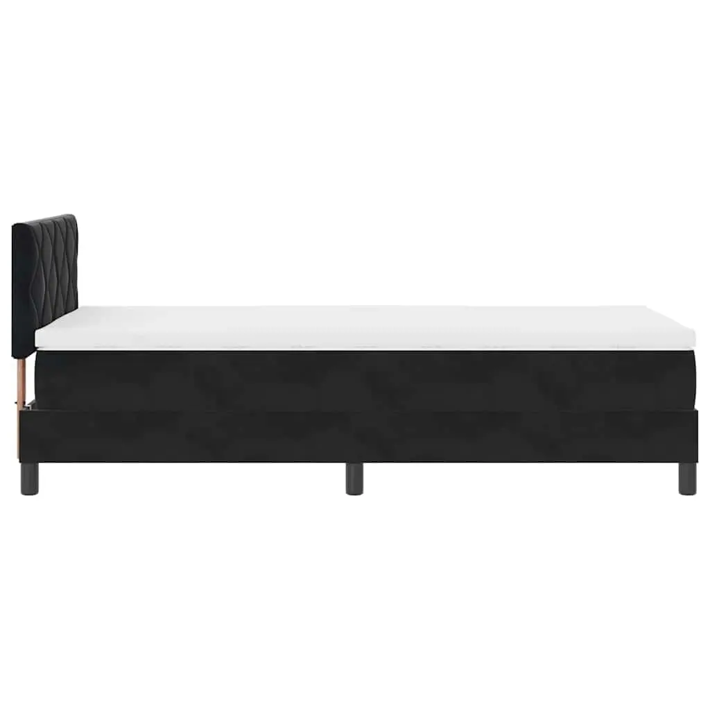 Box Spring Bed Black and White 107 x 203 cm Modern Furniture Frame
