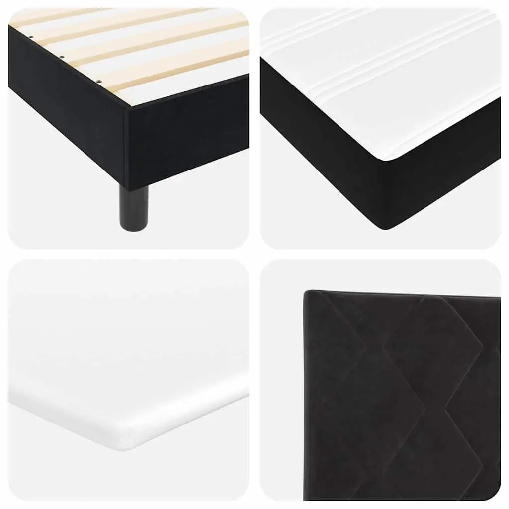 Box Spring Bed Black and White 107 x 203 cm Modern Furniture Frame