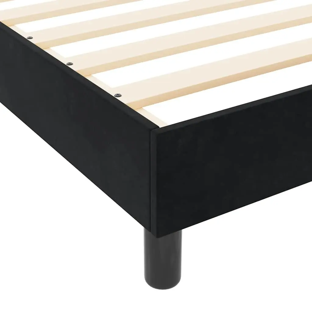 Bed Frame Black 152 x 203 cm Velvet Upholstered Modern