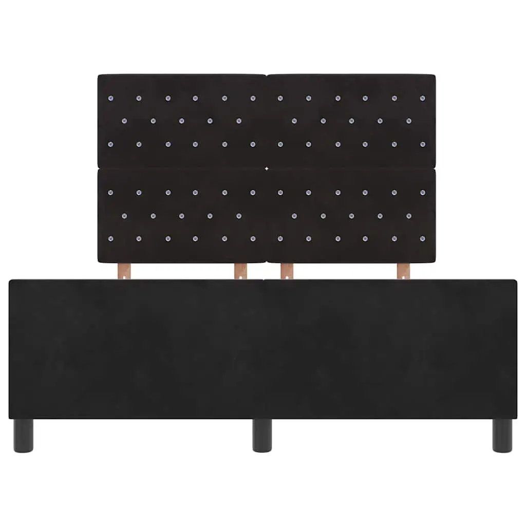 Bed Frame Black 152 x 203 cm Velvet Upholstered Modern