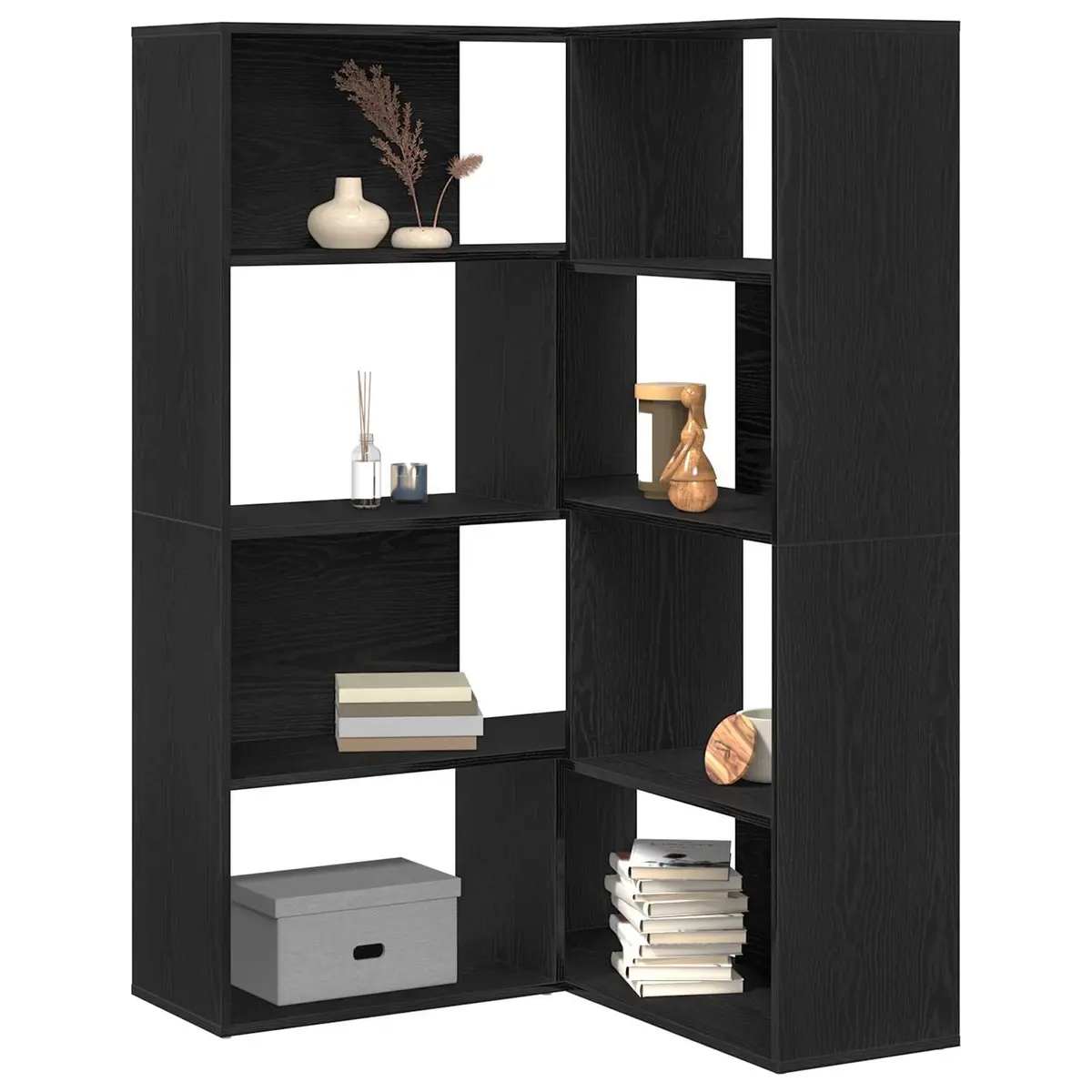Black Oak 6-Tier Wardrobe Cabinet 85 x 85 x 140 cm