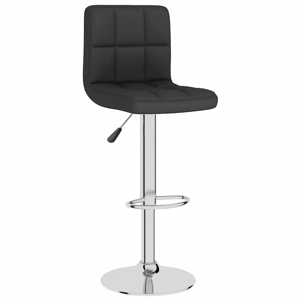 Bar Stools 2 pcs Black Fabric Swivel Gas Lift Height Adjustable Counter Seating