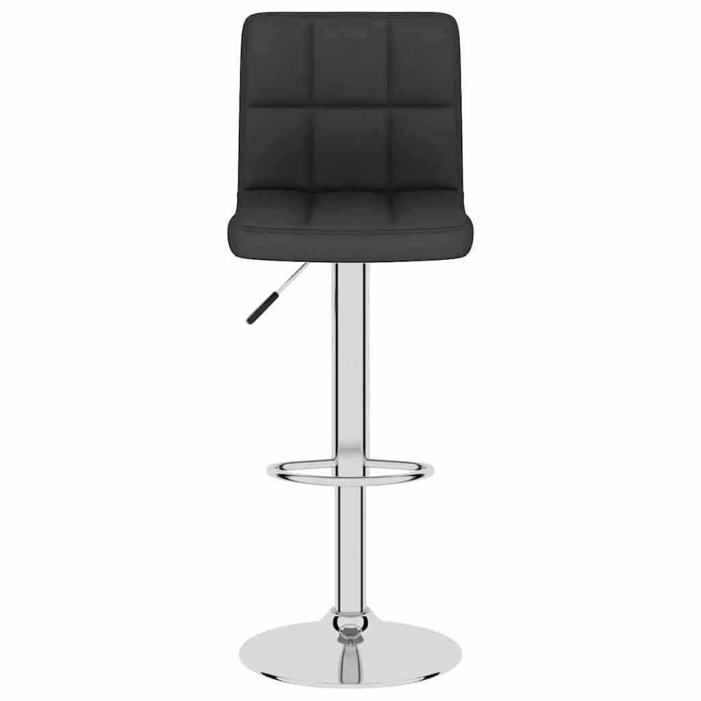 Bar Stools 2 pcs Black Fabric Swivel Gas Lift Height Adjustable Counter Seating