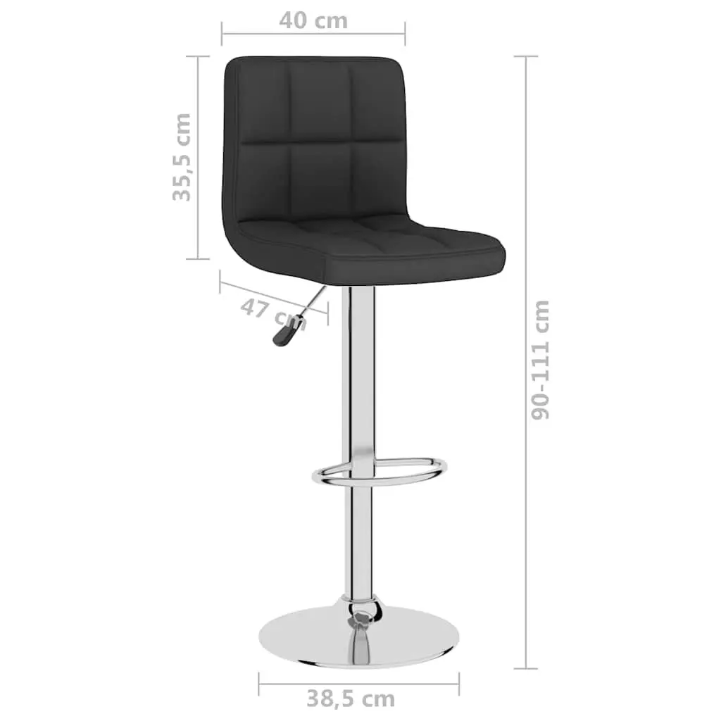 Bar Stools 2 pcs Black Fabric Swivel Gas Lift Height Adjustable Counter Seating