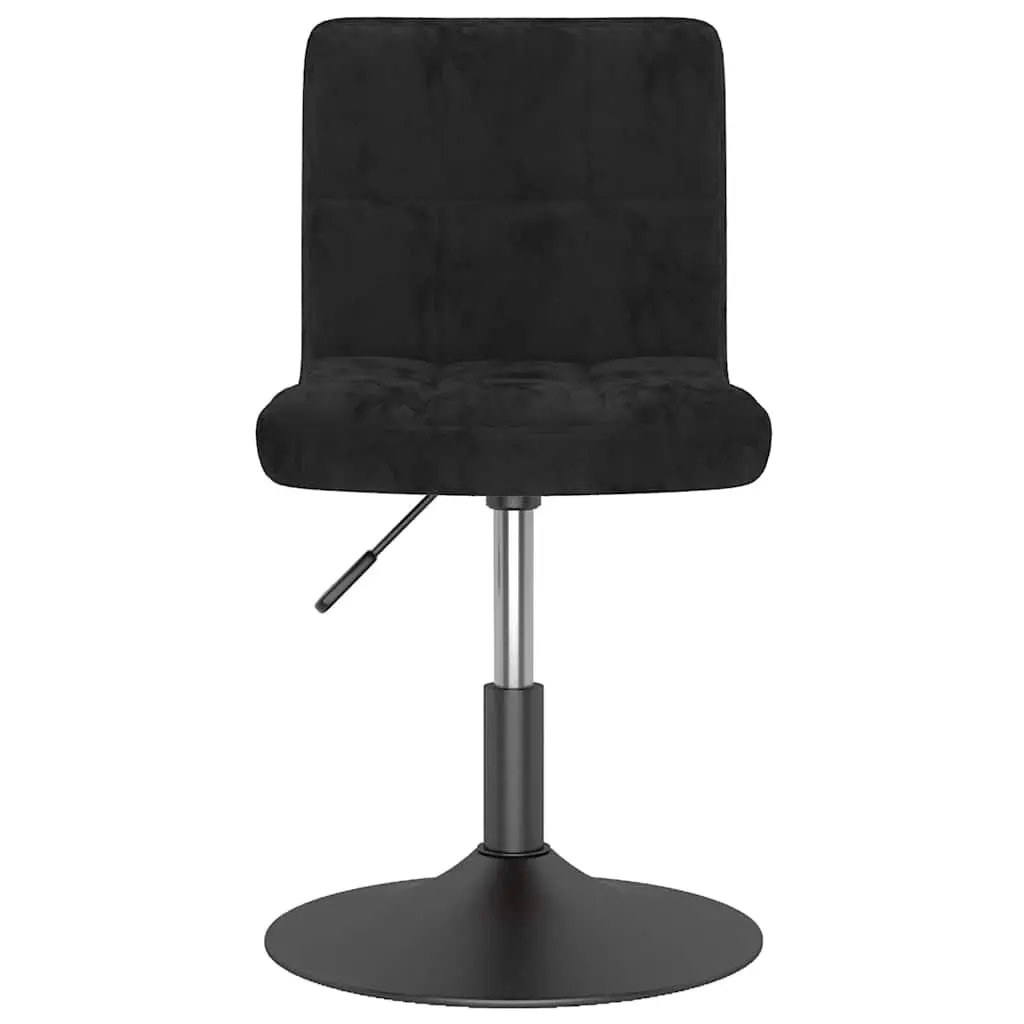 Adjustable Height Swivel Chair Black Velvet 360 Degree Rotation Set of 2