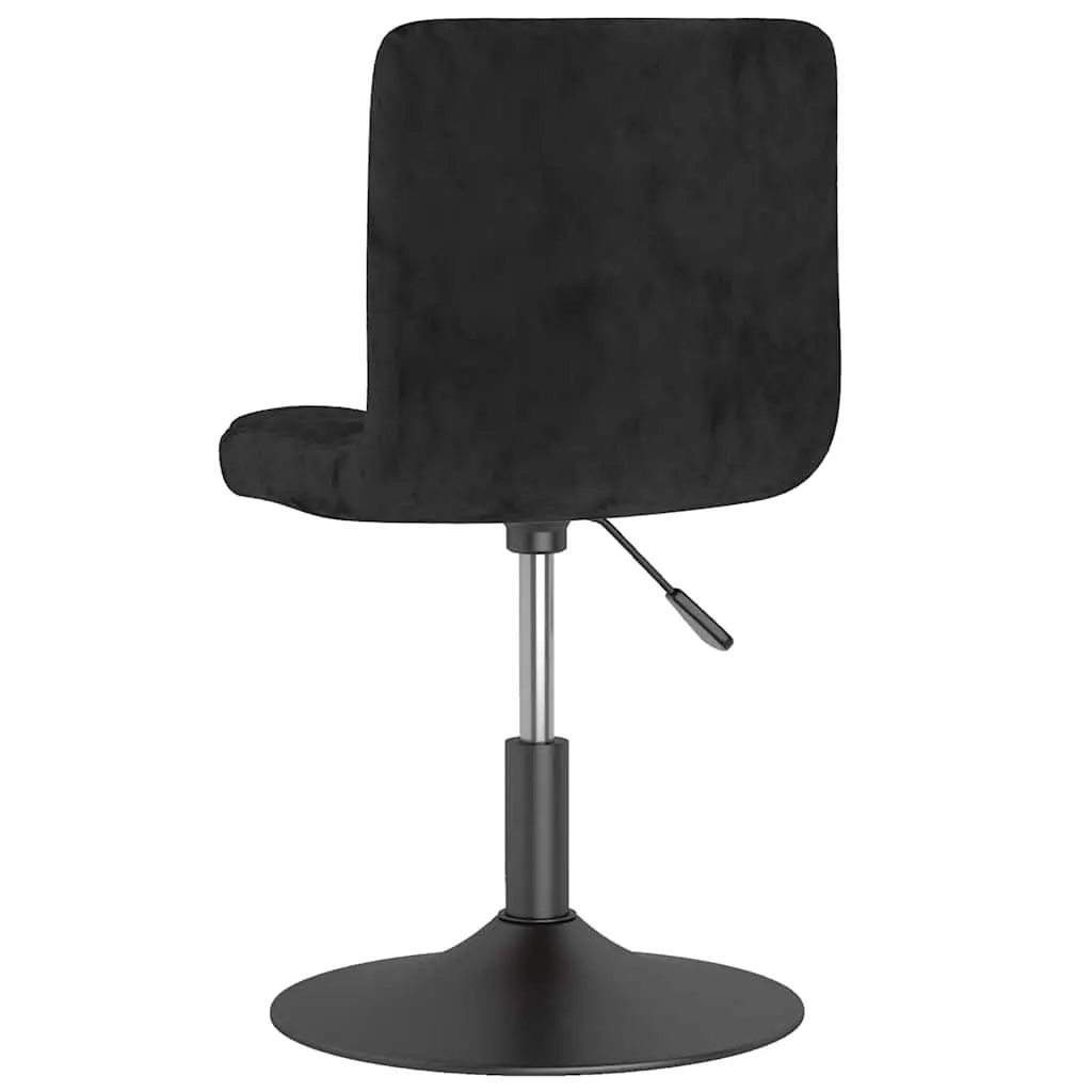 Adjustable Height Swivel Chair Black Velvet 360 Degree Rotation Set of 2