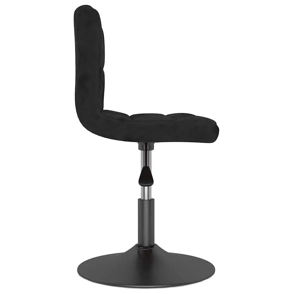 Adjustable Height Swivel Chair Black Velvet 360 Degree Rotation Set of 2