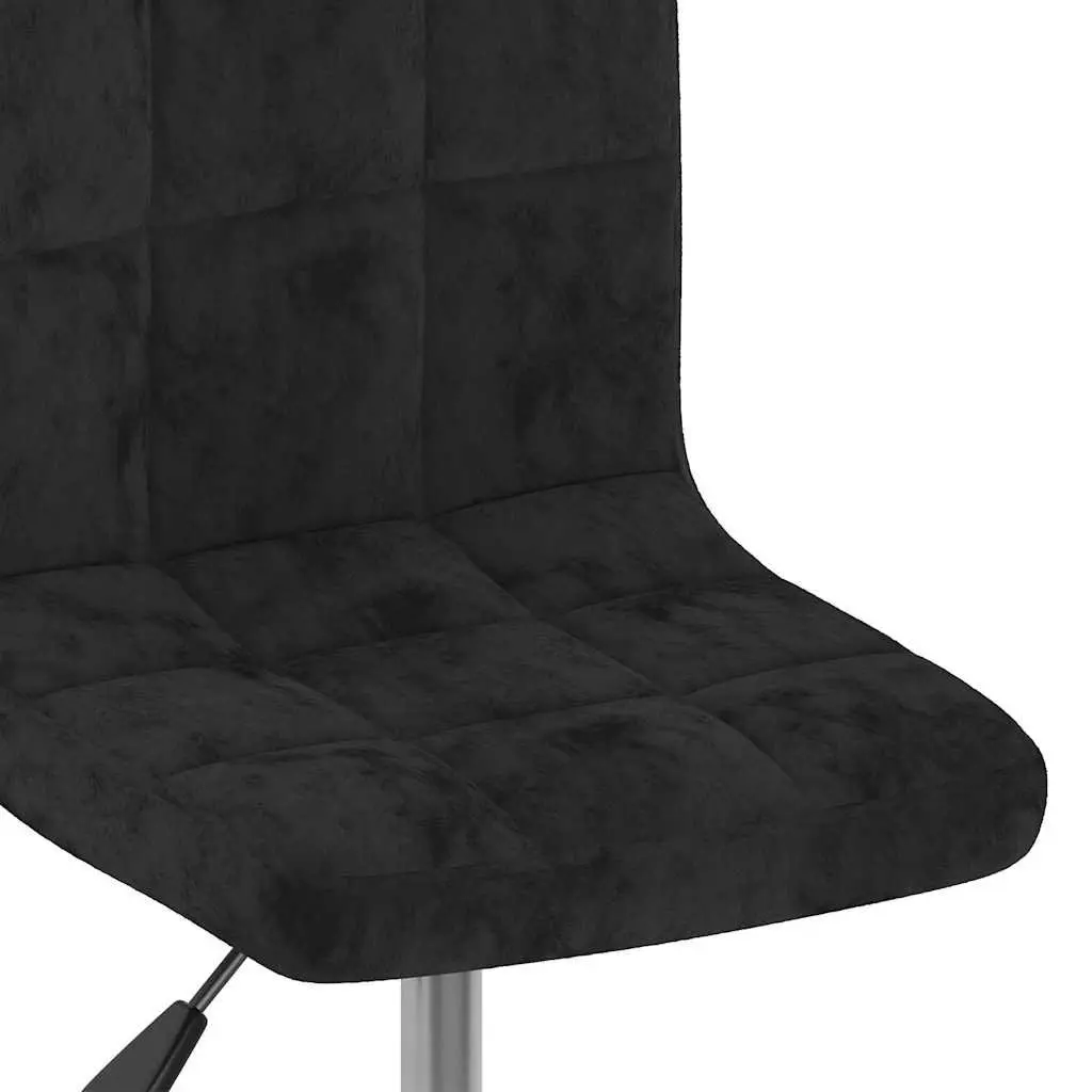Adjustable Height Swivel Chair Black Velvet 360 Degree Rotation Set of 2