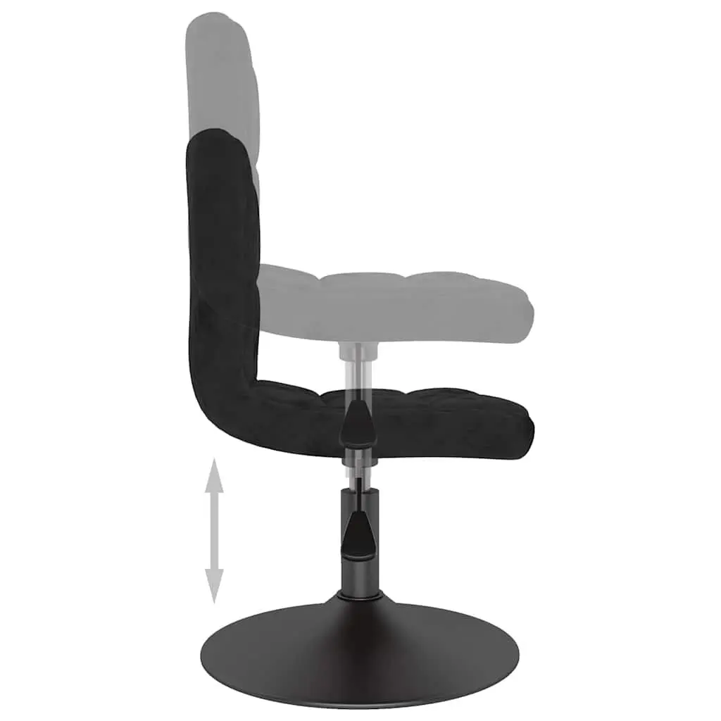 Adjustable Height Swivel Chair Black Velvet 360 Degree Rotation Set of 2