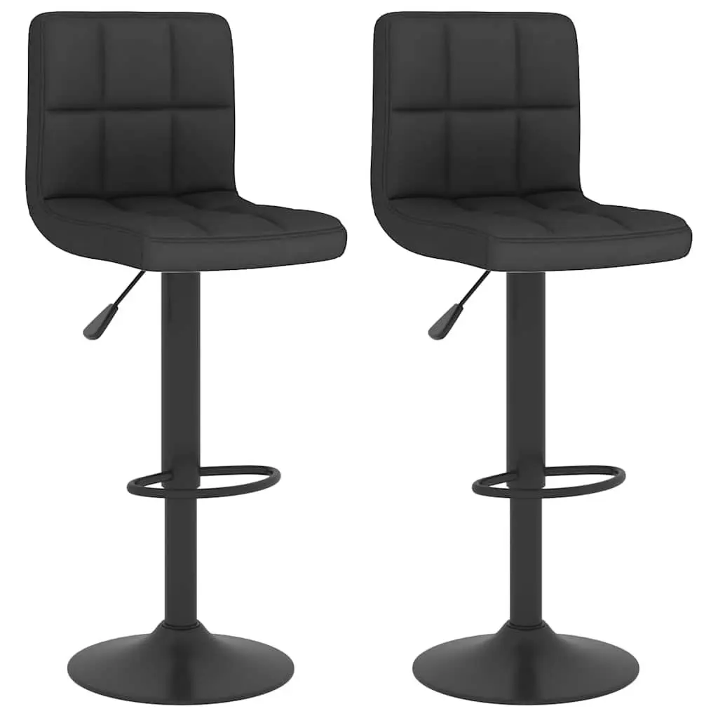 Black Fabric Adjustable Bar Stools Set
