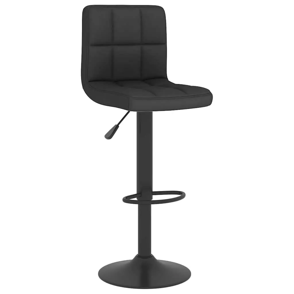 Black Fabric Adjustable Bar Stools Set